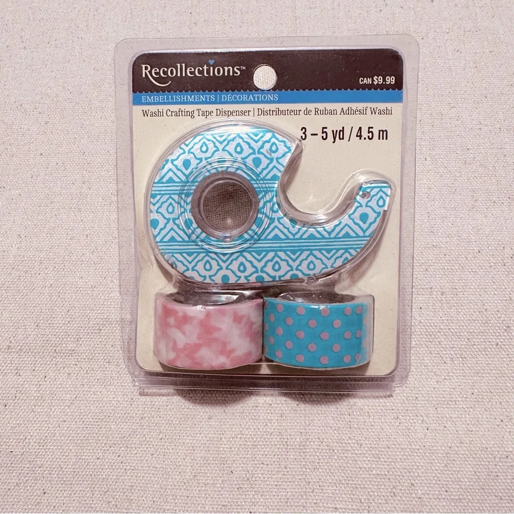 Recollections | Washi Set | Washing Crafting Tape Dispenser • Pinks & Turquoise